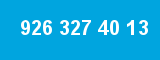 926 327 40 13 926 327 40 13